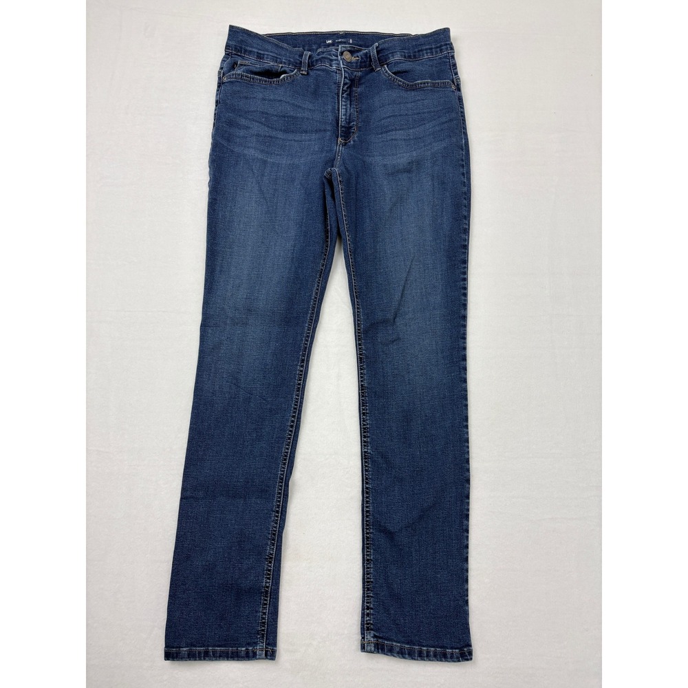 Lee Easy Fit 1889 Womens Jeans Medium Wash Straight Leg Stretch Denim Size 14-16